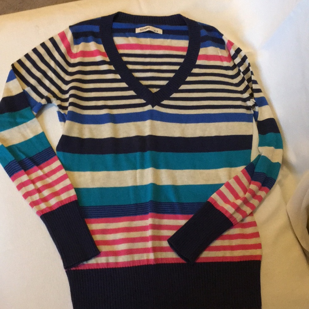 Striped V-Neck Sweater